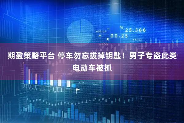 期盈策略平台 停车勿忘拔掉钥匙！男子专盗此类电动车被抓